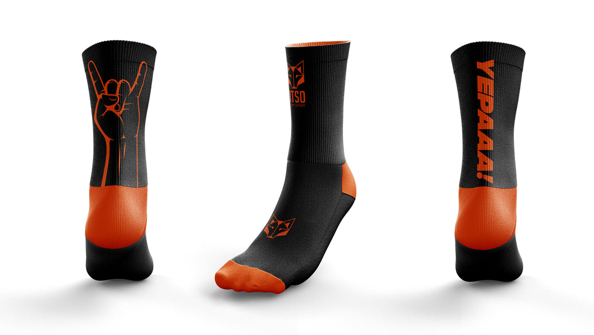 OTSO Low Running Socks - Black and Orange