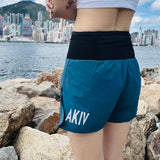 【Blue】AKIV 2-in-1 Multi-Pocket Running Shorts (Womens) - Inner Tights Version (Copy)