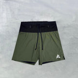 AKIV FLUX GN Multi-Pocket Running Shorts (Unisex) - Triangle Inner Lining Version - (Earth Green)