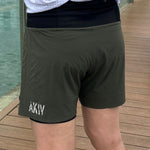 AKIV FLUX GN Multi-Pocket Running Shorts (Unisex) - Triangle Inner Lining Version - (Earth Green)