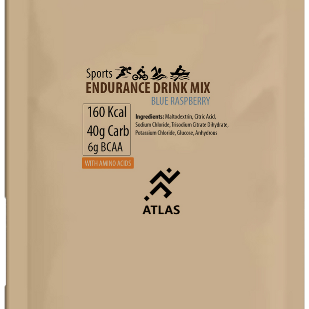 ATLAS ENDURANCE BCAA Drink Mix 160 Calories Blue Raspberry Flavor
