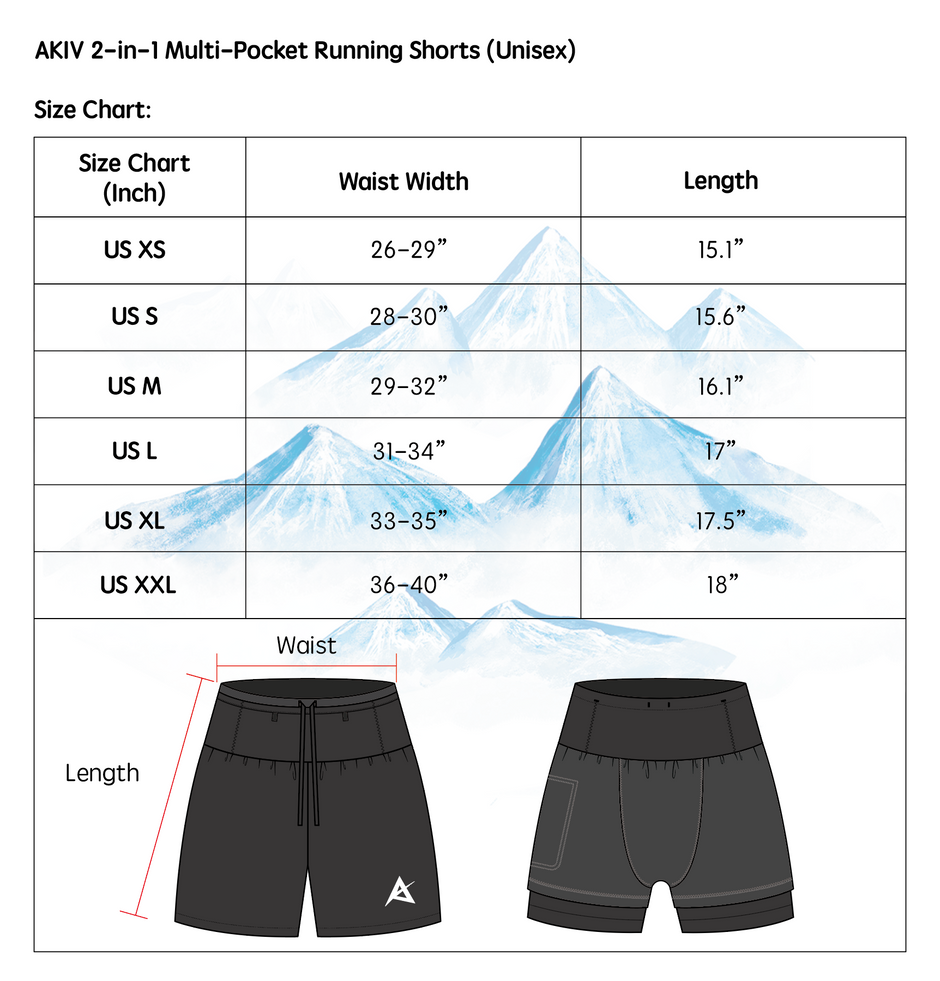 AKIV FLUX RD 2-in-1 Multi-Pocket Running Shorts (Unisex) - Inner Tights Version