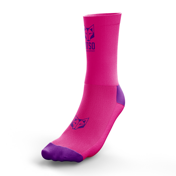OTSO Multi-Sport Socks Medium Cut FLOOOW Fluo Pink & Violet