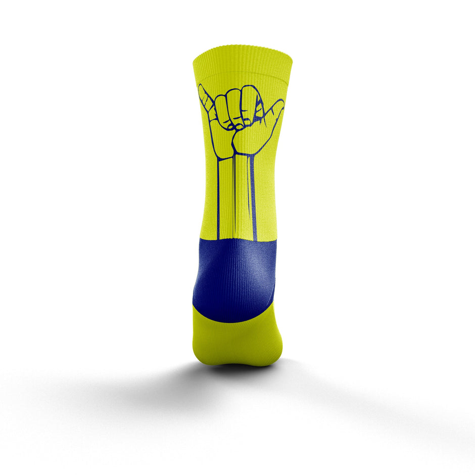 OTSO Multi-Sport Socks Medium Cut FLOOOW Fluo Yellow & Electric Blue