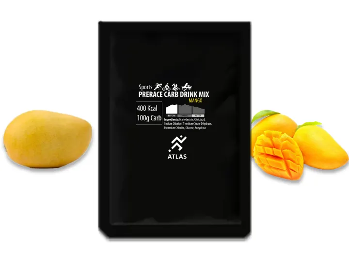 ATLAS ENDURANCE Prerace Carb Drink Mix 400 Calories Mango Flavor