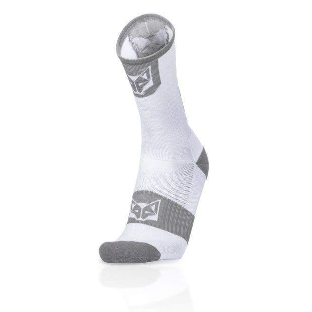 OTSO Cycling Socks High Cut Pure White & Silver Gray