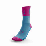 OTSO Light Blue & Fluo Pink Medium Cut Multisport Socks