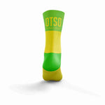 OTSO Medium Cut Multisport Socks Fluo Yellow & Fluo Green