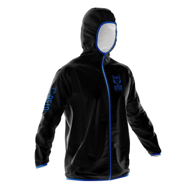 Unisex Waterproof Windbreaker Black & Royal Blue