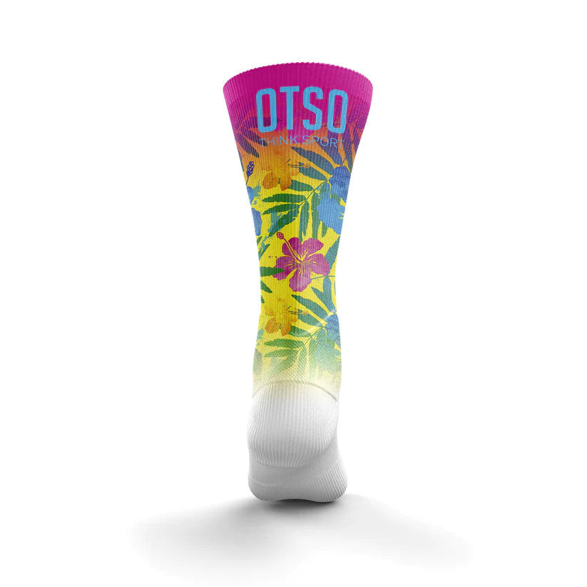 OTSO Pink Floral High Cut Sublimated Socks