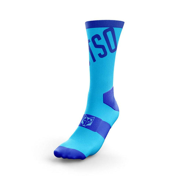 OTSO Cycling Socks High Cut Fluo Blue