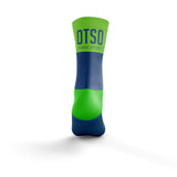 OTSO Multisport Medium Cut Electric Blue / Fluo Green Socks