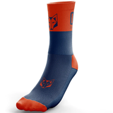 OTSO Medium Cut Multisport Socks Navy Blue & Fluo Orange