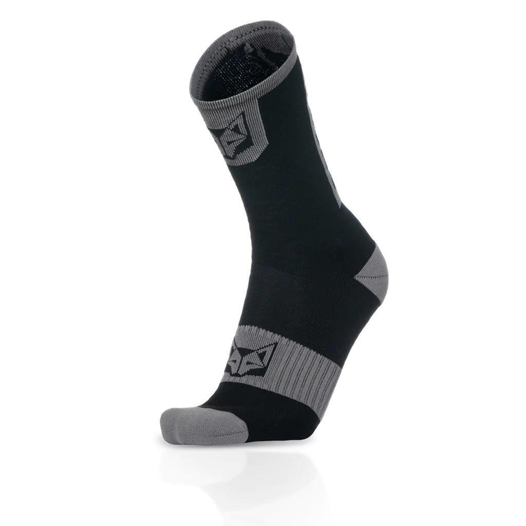 OTSO Cycling Socks High Cut Black & Silver Gray