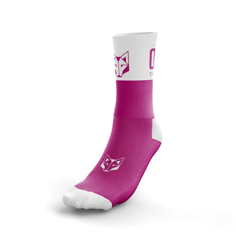 OTSO Multisport Medium Cut Fluo Pink / White Socks