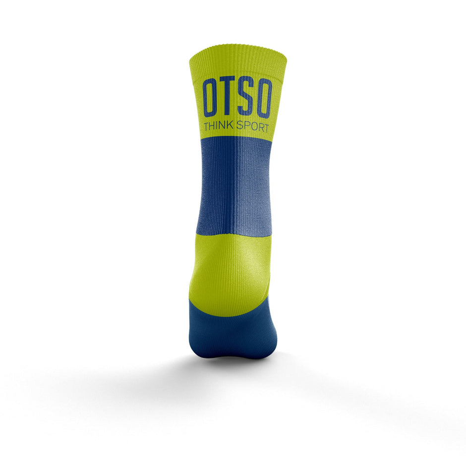 OTSO Multisport Socks Medium Cut Electric Blue & Fluo Yellow
