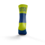 OTSO Multisport Medium Cut Electric Blue / Fluo Yellow Socks